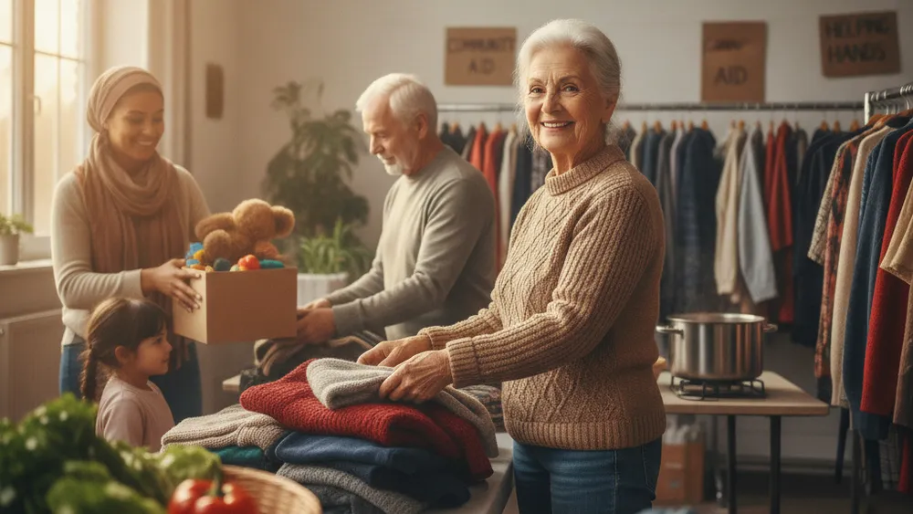 Senior faisant du benevolat