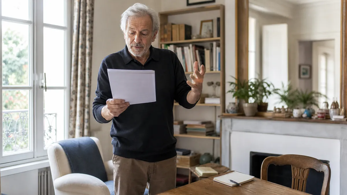 Senior répétant un texte de théâtre à la maison